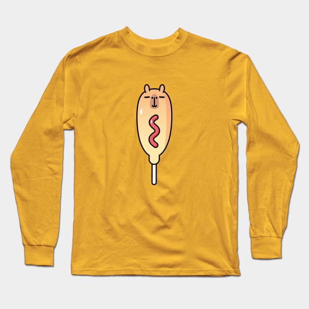 capybara corn dog Long Sleeve T-Shirt by Noristudio